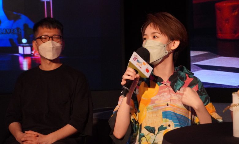 孫可芳(小豆)比哨,排演楊景翔演劇團做品「我為你押韻-情歌」,壓力甚大。(圖:台中文建繪)