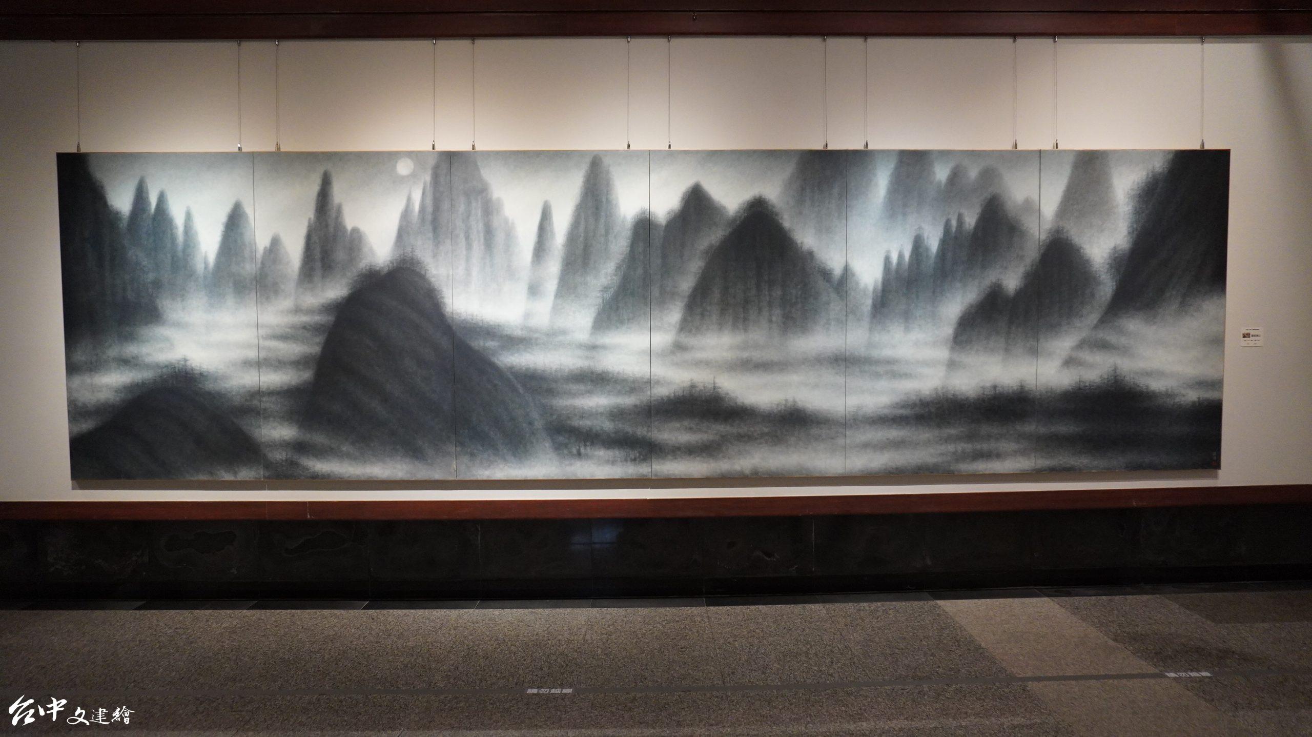 簡錦清,靈氣黃山,100號 x6 ,2010 年。(攝影:謝平平)
