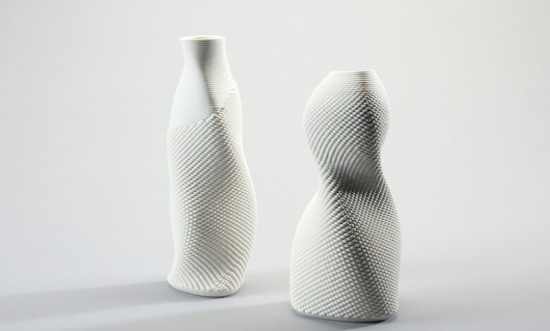 陳妙鳳《陶瓷3D列印花器》系列作品。(圖:陶博館)