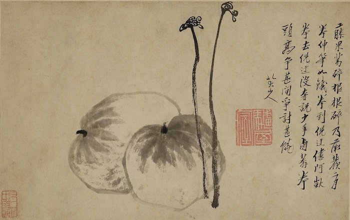 八大山人《蕨瓜圖》。(圖:蘇富比拍賣)