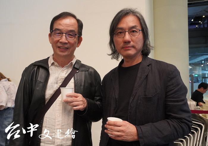 國美館第三任館長李戊崑(左)、建築師楊家凱(右)(攝影:謝平平)