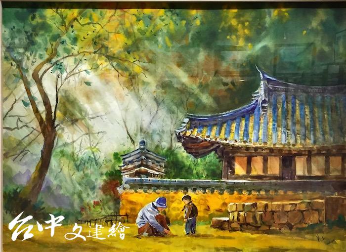 醫師郭宗正也是台灣水彩畫協會副理事長,〈憶兒時 Feel Nostalgic〉,56 X 76 公分,2020。