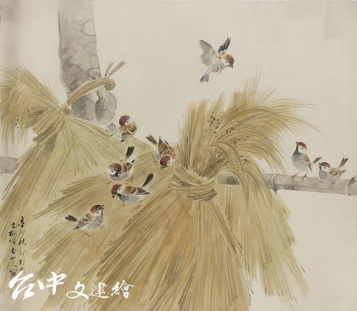 林玉山,〈農村秋情〉,1951,水墨(圖:國立臺灣美術館)
