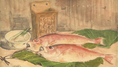 〈魚〉，簡綽然，1928，水彩、紙本34.5×51 cm，家屬收藏（圖：國美館）
