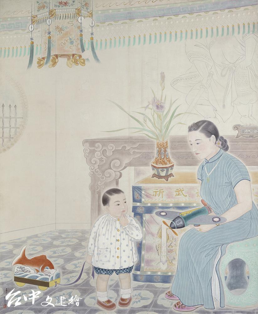 蔡雲巖，〈我的日子 (男孩節)〉，1943，膠彩、紙本，173.7 x 142 cm，國立台灣美術館典藏（圖：國美館）