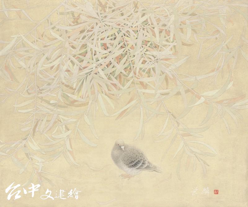 鄭營麟〈回首〉20F,2020。(圖:台中市文化局)